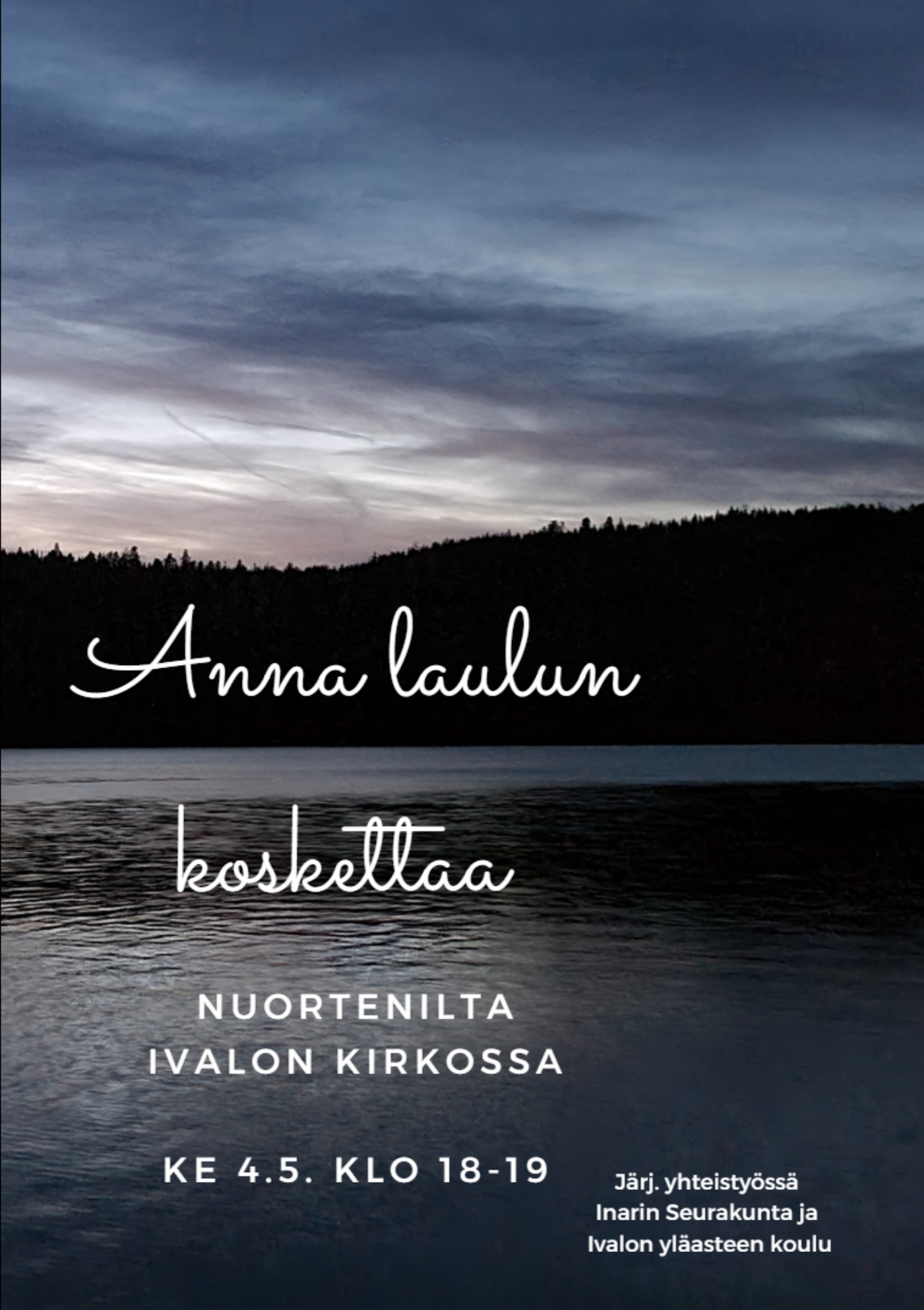 Kuvassa esite Anna laulun koskettaa yhteislaulutapahtumasta.