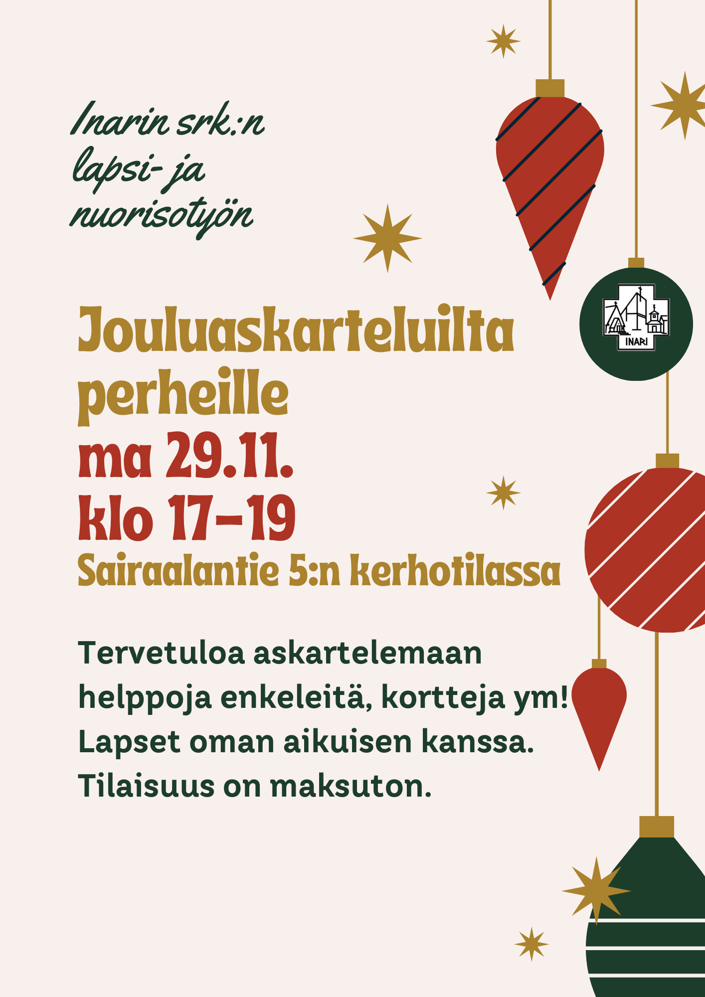 Mainos jouluaskarteluillasta.